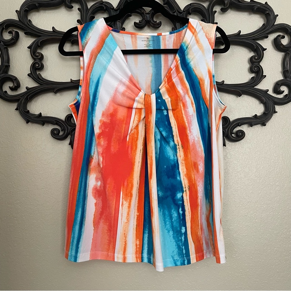 WORTHINGTON Sleeveless Top Size MP - Picture 2 of 10